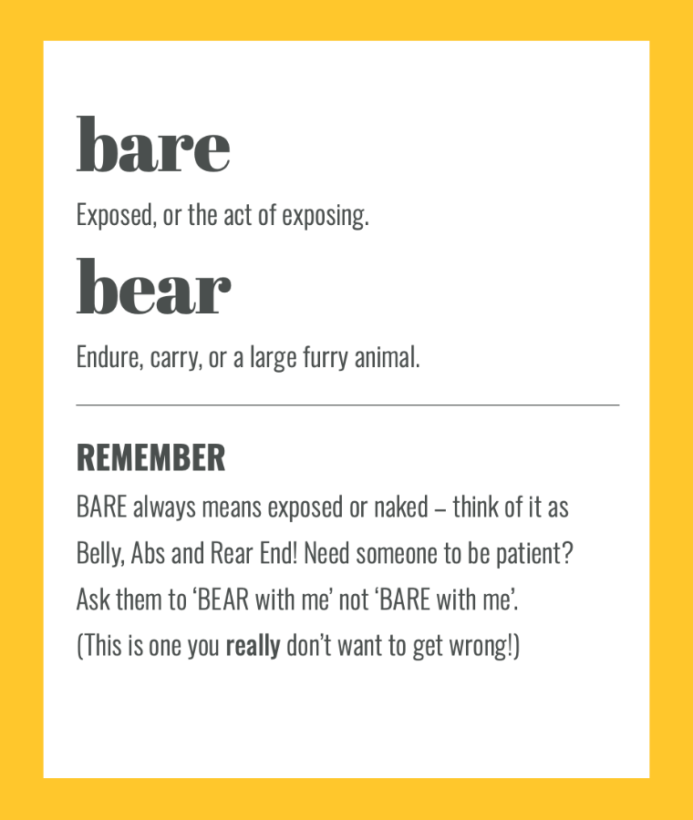 Bare vs. Bear, Things to Bear in Mind