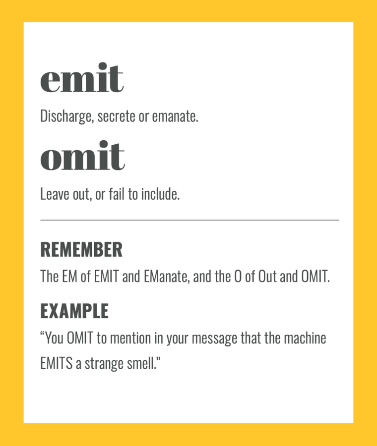 Emit Vs Omit Simple Tips To Help You Remember The Difference Sarah Townsend Editorial