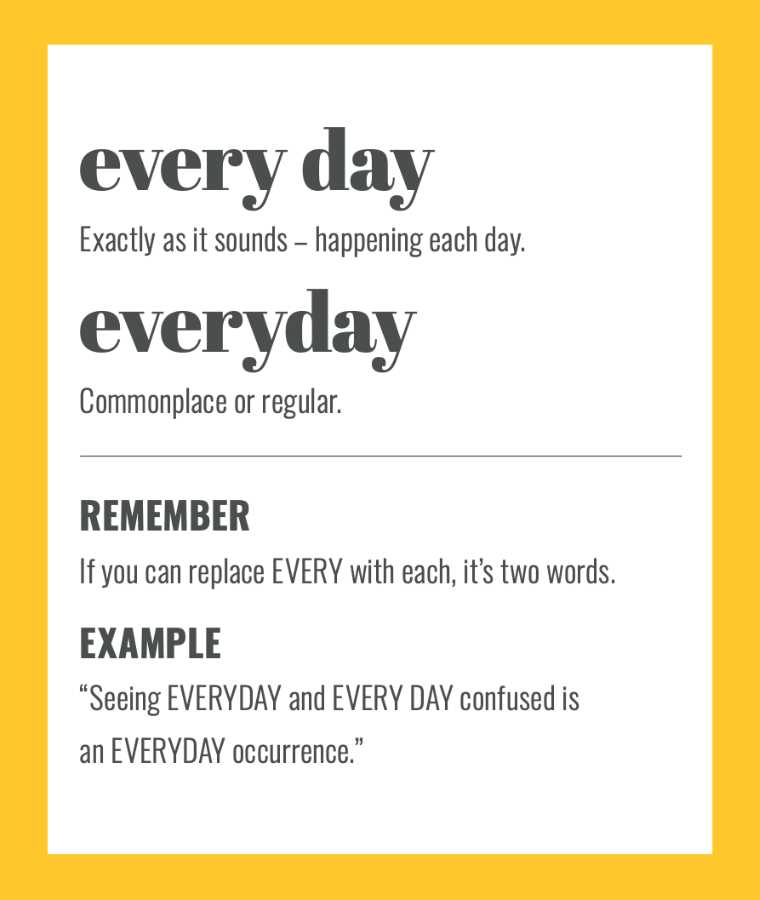 Everyday vs every day: tips to remember the difference - Sarah